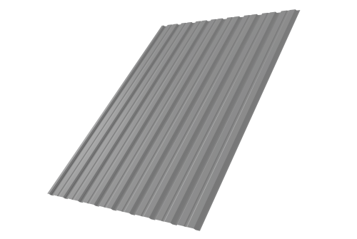 Профнастил С10В 0.5 Satin RAL 9006 бело-алюминиевый