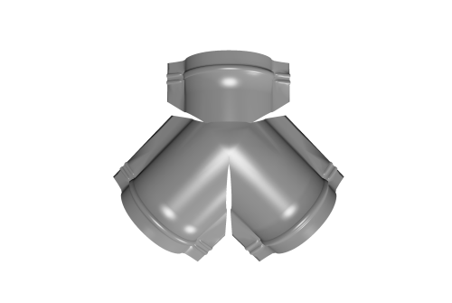 Тройник Y конька полукруглого 0,45 Drap TX с пленкой RAL 7004 сигнальный серый