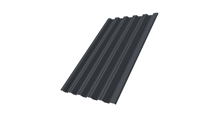 Профнастил НС35R 0,7 PE-Double RAL 7024 мокрый асфальт