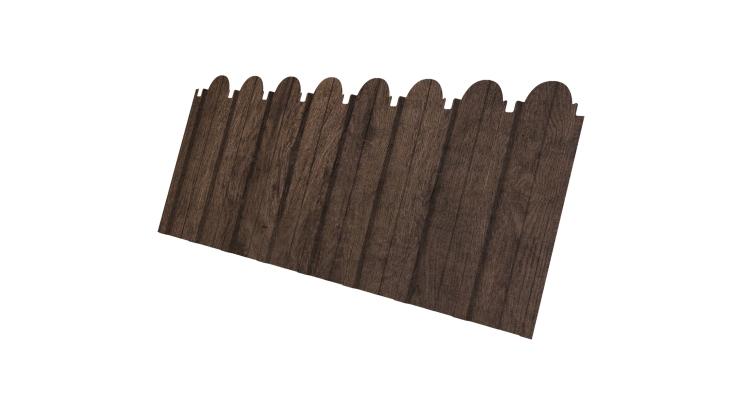 Профнастил C10A фигурный 0,45 Print Premium с пленкой Antique Wood TwinColor