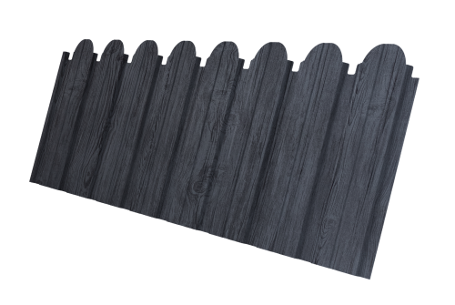 Профнастил C10B фигурный 0.45 Print Premium с пленкой Grey Wood TwinColor