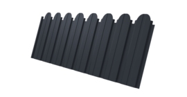 Профнастил C10B фигурный 0.45 Drap TwinColor с пленкой RAL 7024 мокрый асфальт
