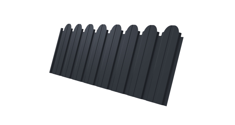 Профнастил C10B фигурный 0.45 Drap TwinColor с пленкой RAL 7024 мокрый асфальт