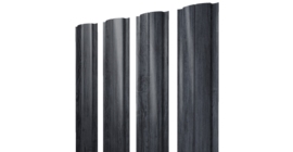 Штакетник Полукруглый Slim с прямым резом 0.45 Print Premium Grey Wood TwinColor