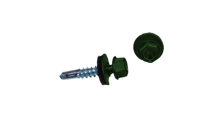 Саморез по металлу Daxmer 5,5х25 RAL 6002 (250) сверло №3