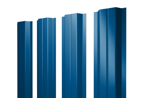 Штакетник П-образный А с прямым резом 0,4 PE RAL 5005 сигнальный синий
